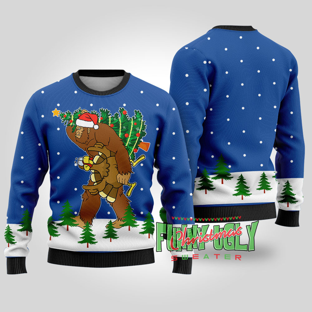 Bigfoot Stole Thanksgiving Funny Christmas Sweater Royal Meaningful Holiday Gift Merch to Show You Care