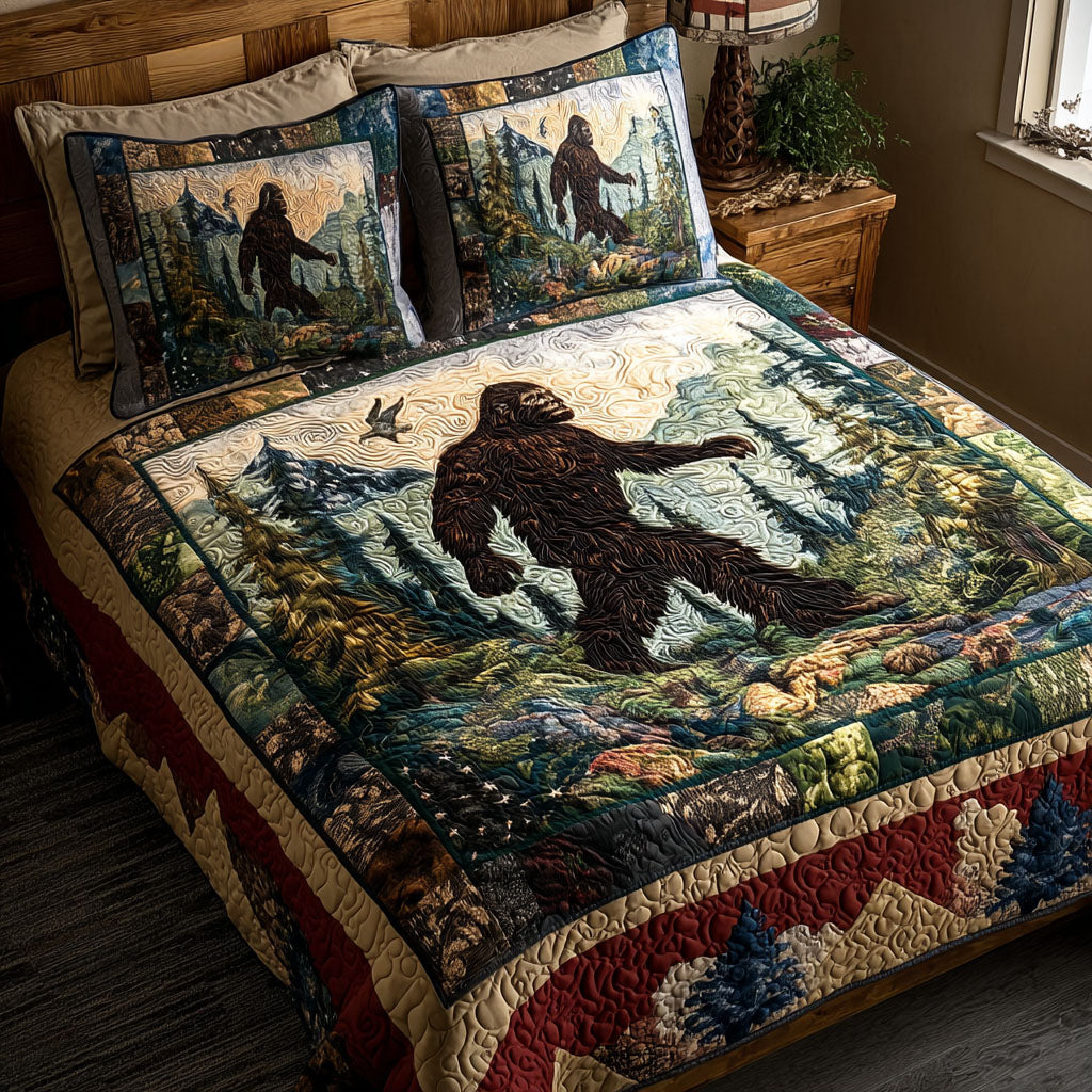 Bigfoot Trailblazer Quilted Bedding Set Bedroom Decorations Best Bigfoot Gifts