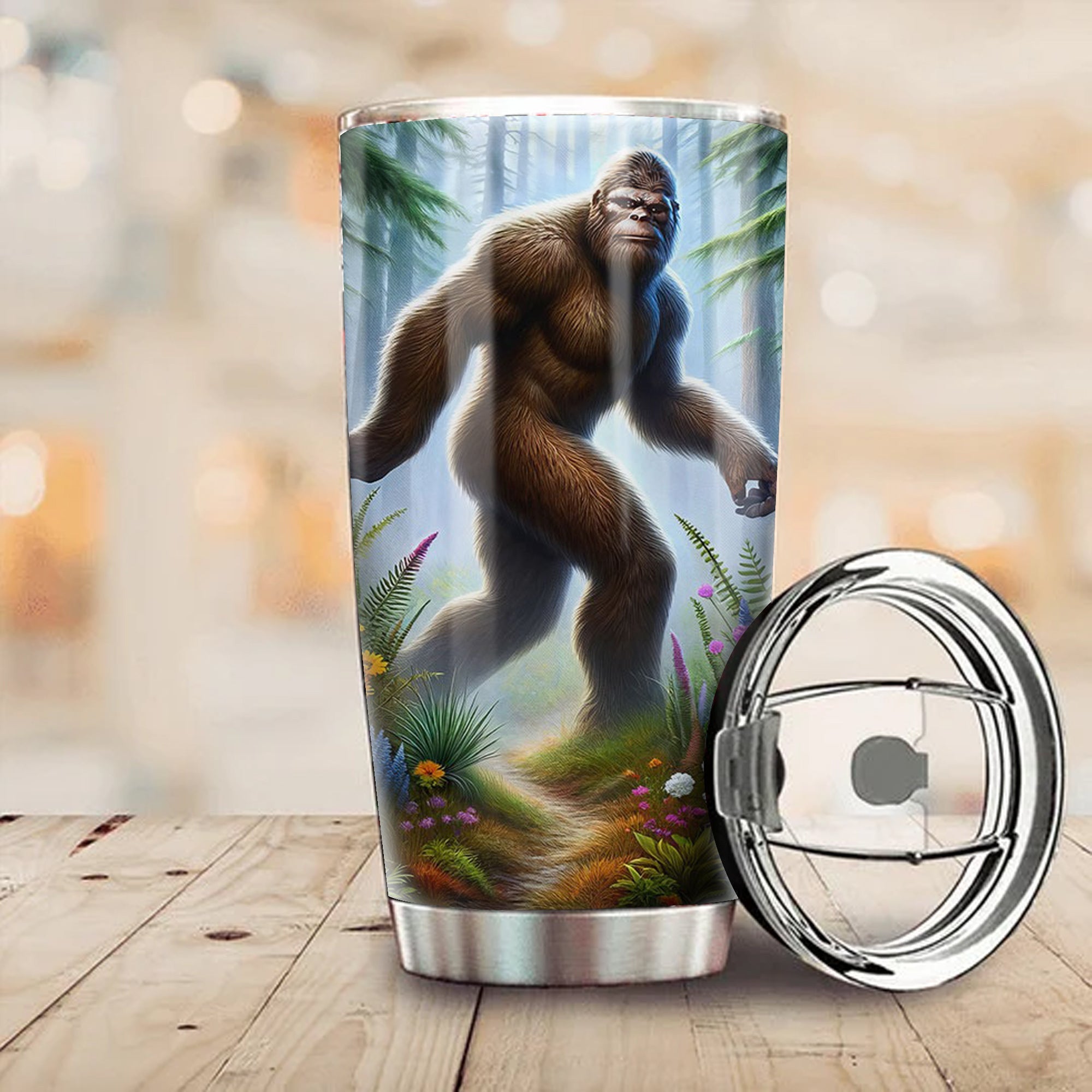 Bigfoot Tumbler Animal Graphic Funny Coffee Tumbler Gifts For Sasquatch Lovers
