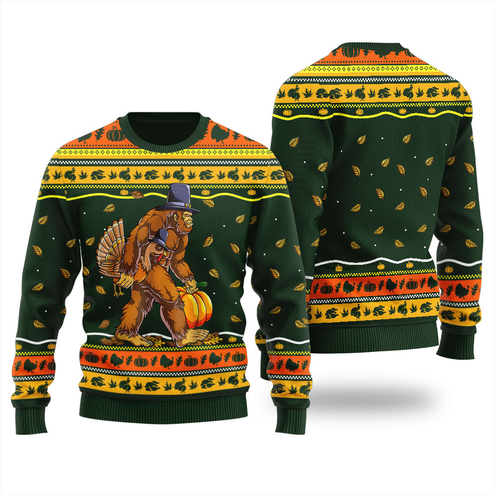 Bigfoot Turkey Ugly Christmas Sweater Trending Christmas Merch Gift 2025 Collection