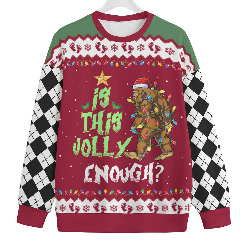 Bigfoot Womens Plus Size Christmas Sweater Festive Sweatshirt for Christmas Celebrations