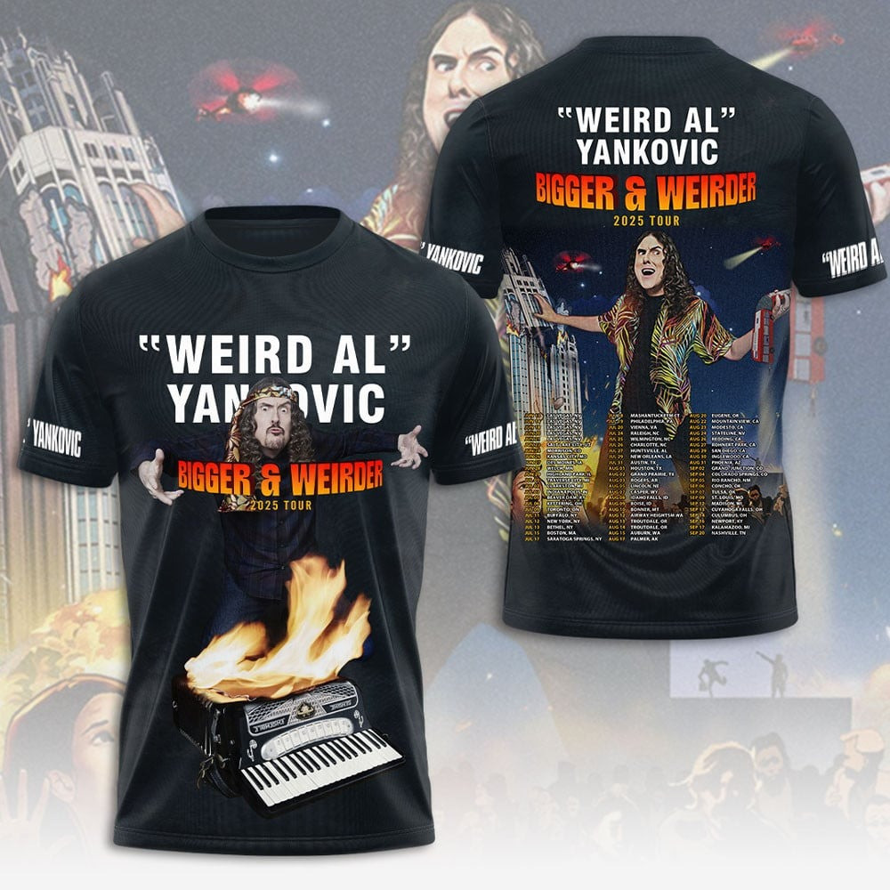 Bigger And Weirder Weird Al Yankovic T-Shirt Gifts For Music Enthusiasts
