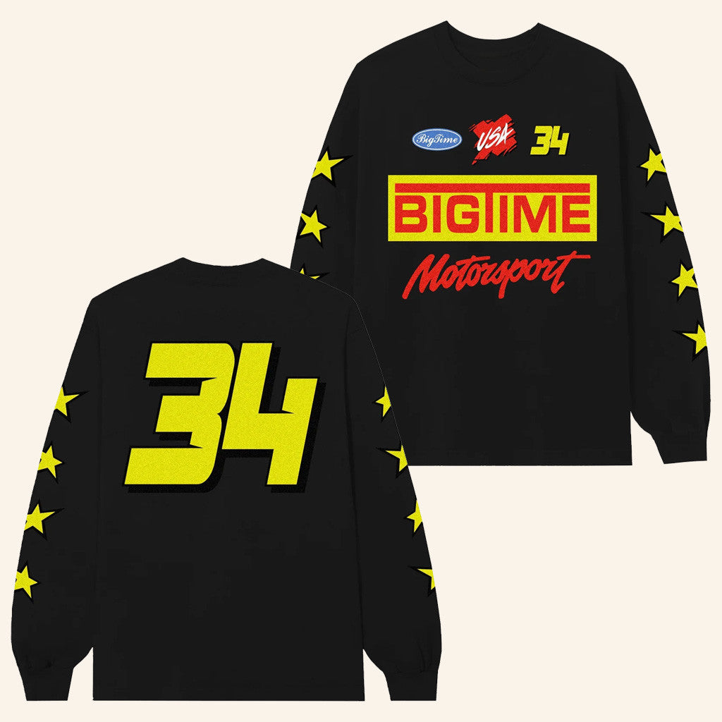 Bigtime Merch Bigtime Motorsport 34 Long Sleeve T-Shirt Black Husband Gift Ideas Bigtime Merch Bigtime Motorsport 34 Long Sleeve T-Shirt Black Husband Gift Ideas