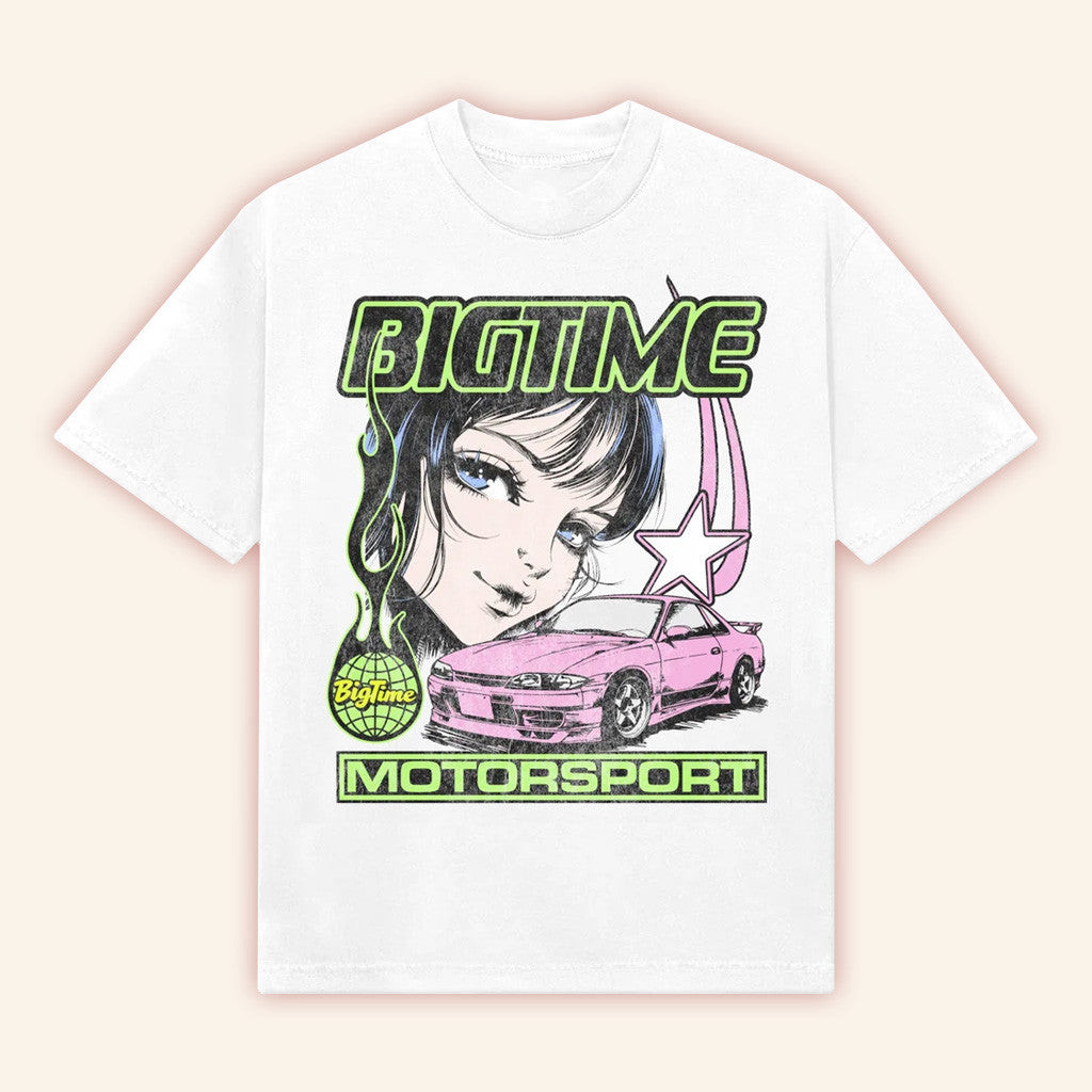 Bigtime Merch Bigtime Motorsport Anime T-Shirt White Gifts For Friends