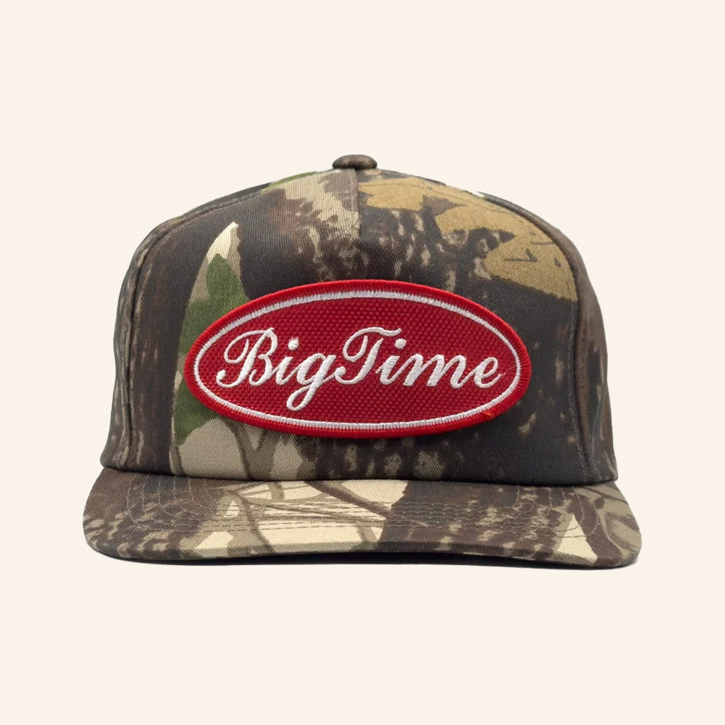 Bigtime Merch Script Logo Embroidered Camo Snapback Hat Gifts For Dad Bigtime Merch Script Logo Embroidered Camo Snapback Hat Gifts For Dad