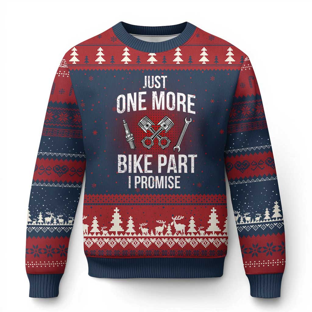 Bike Part I Promise Ugly Christmas Sweater Motorcycle Mechanic Sweater Xmas Biker Gifts