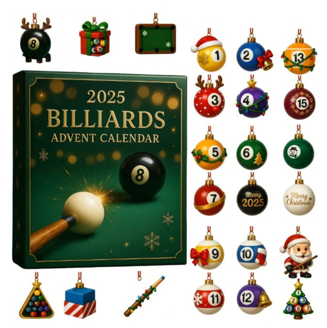 Billiards Advent Calendar 2025 Christmas Advent Calendar Christmas Gifts For Billiards Lovers
