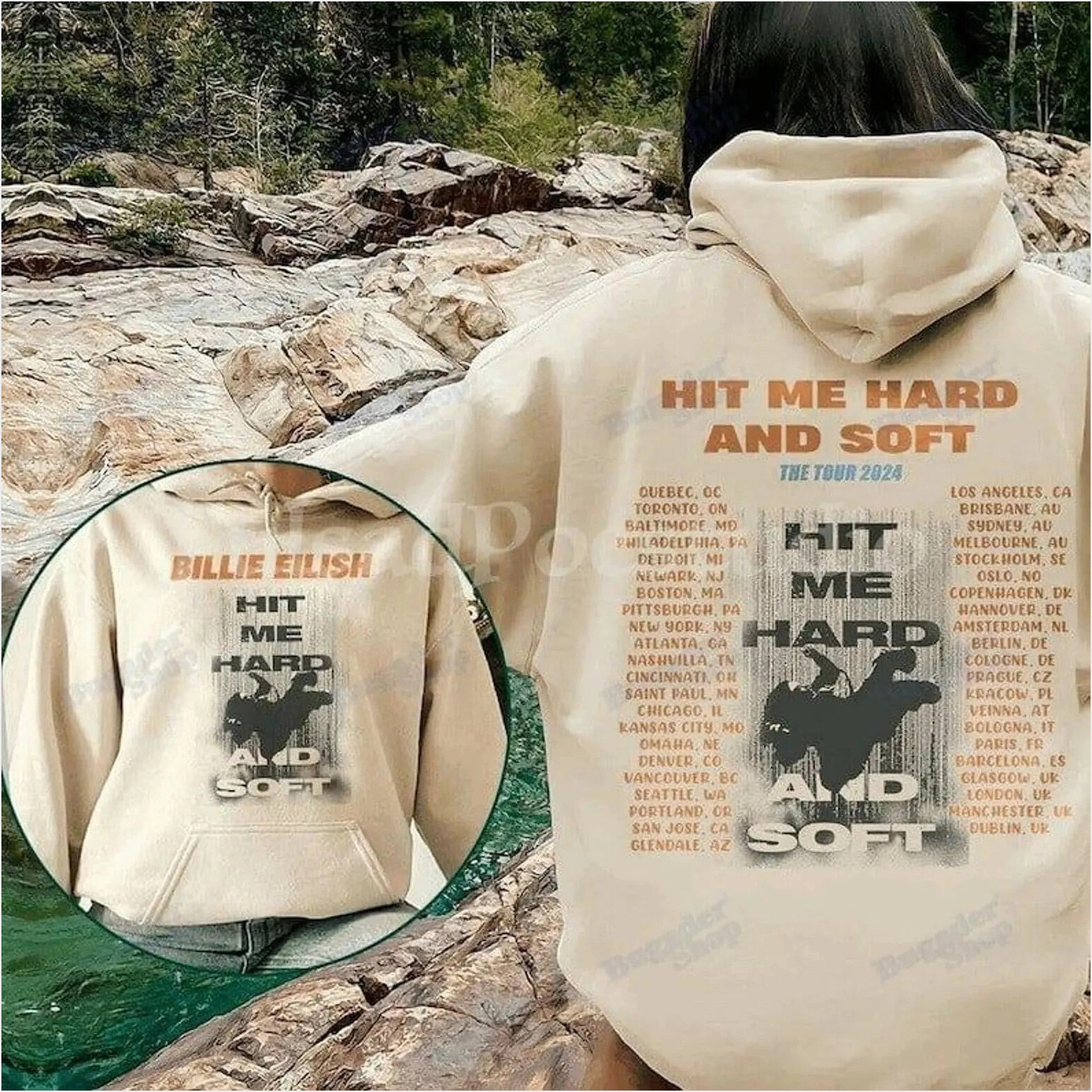 Billie Eilish 90S Tour Hit Me Hard And Soft Hoodie Gifts For Her Merch Apparel