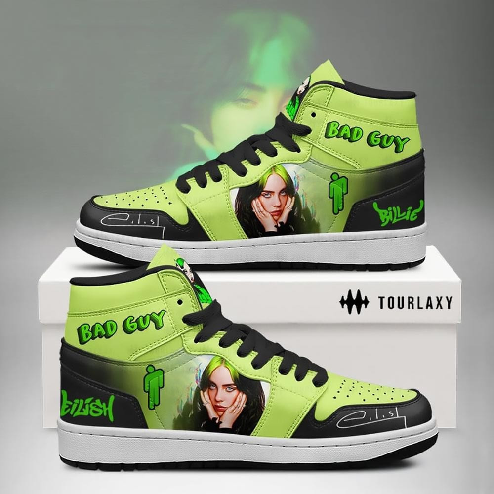 Billie Eilish Bad Guy Limited Edition Air Jordan 1 Sneaker Billie Eilish Merch Best Gift For Fans