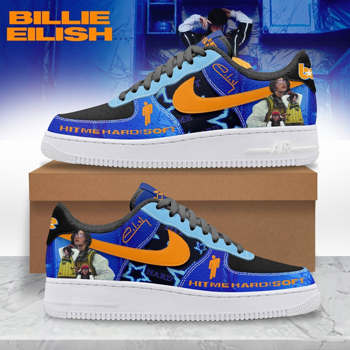 Billie Eilish Hit Me Hard Soft AF1 Shoes Music Gifts For Fans