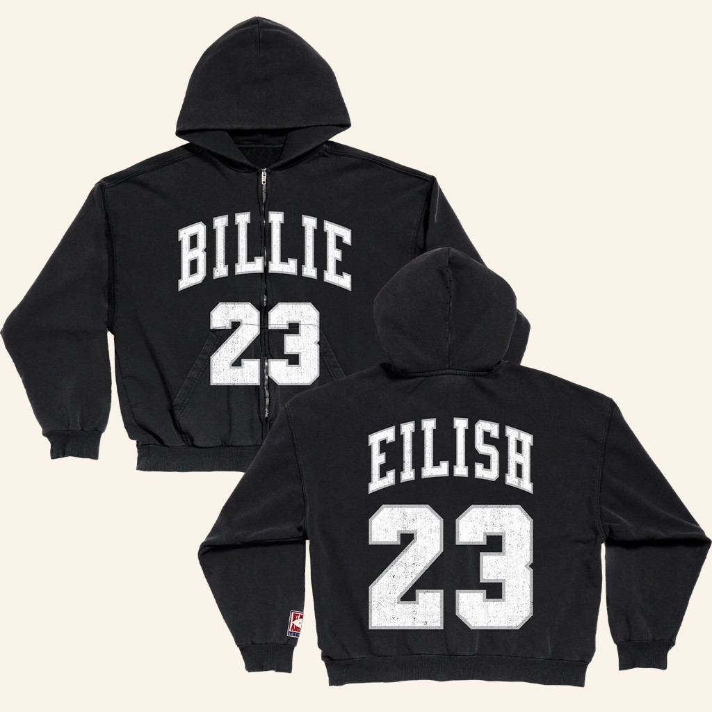Billie Eilish Merch Billie 23 Zip Hoodie Music Lover Gifts For Him Billie Eilish Merch Billie 23 Zip Hoodie Music Lover Gifts For Him