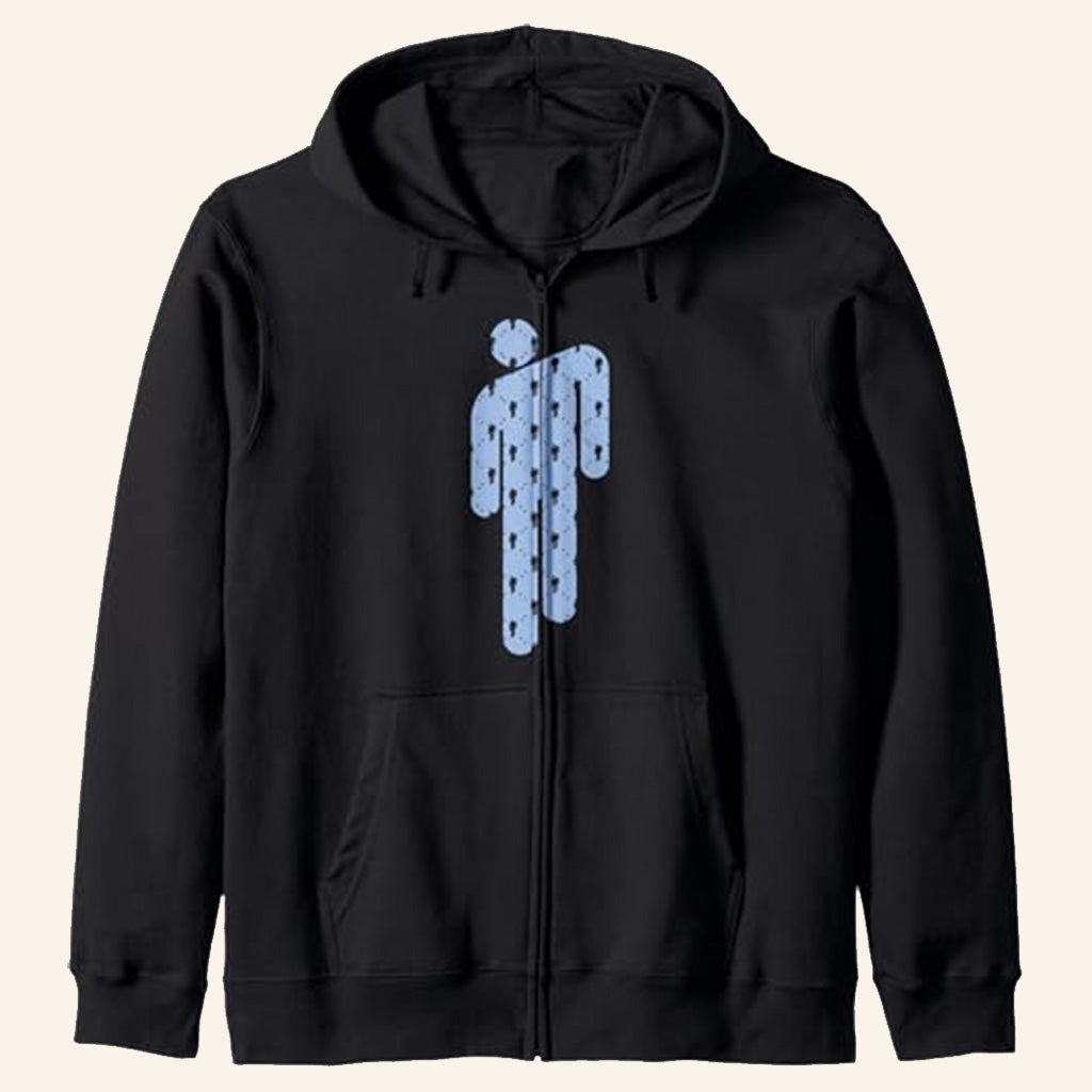 Billie Eilish Merch Blue Blohsh Zip Hoodie Unique Gifts For Music Lovers Billie Eilish Merch Blue Blohsh Zip Hoodie Unique Gifts For Music Lovers