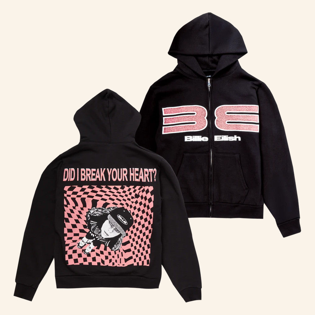 Billie Eilish Merch Did I Break Your Heart Zip Hoodie Gifts For Wife