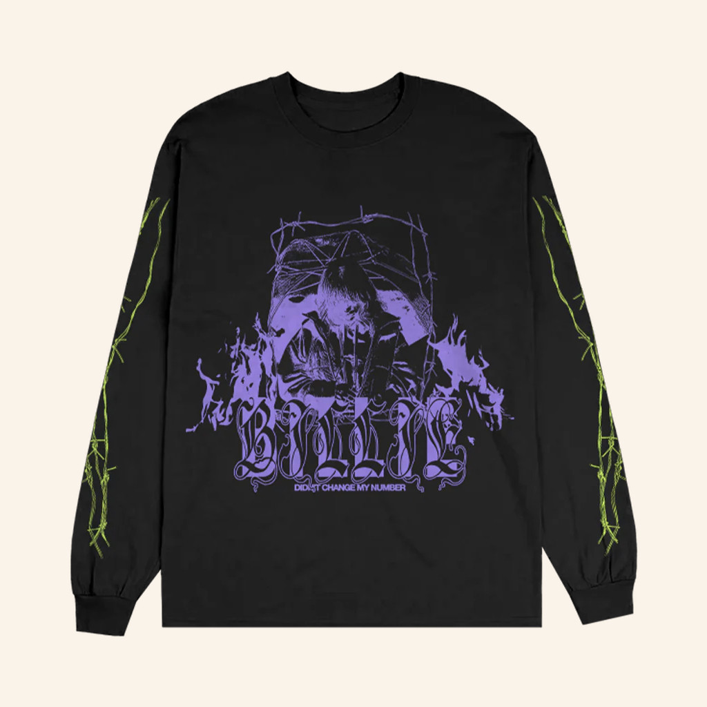 Billie Eilish Merch Didnt Change My Number Long Sleeve T-Shirt Birthday Gift For Husband