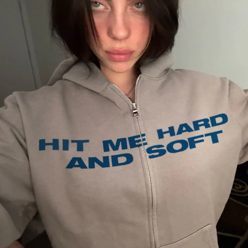 Billie Eilish Merch Hit Me Hard And Soft Tour 2025 BE Zip Hoodie Gift Ideas For Her