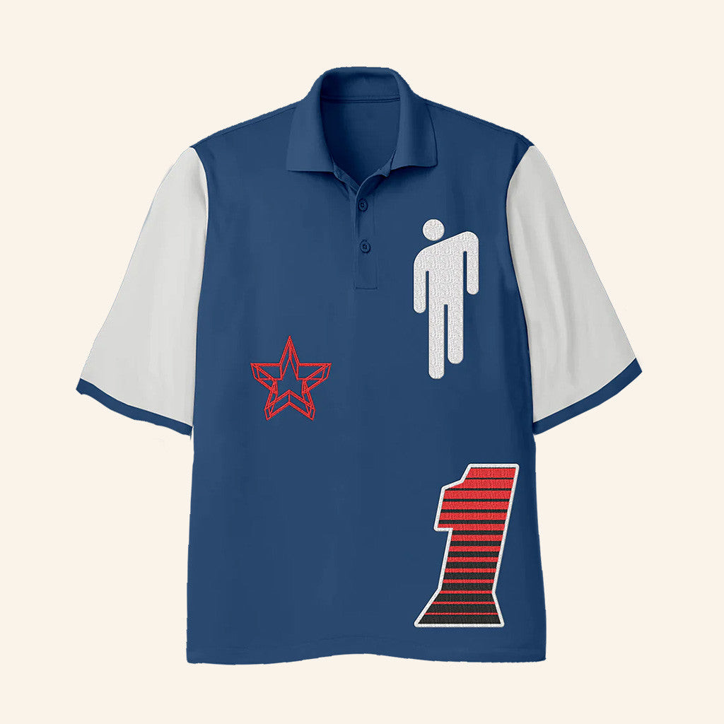 Billie Eilish Merch Hit Me Hard And Soft Tour 2025 Blohsh Racer 1 Blue Polo Shirt Him Gifts Billie Eilish Merch Hit Me Hard And Soft Tour 2025 Blohsh Racer 1 Blue Polo Shirt Him Gifts