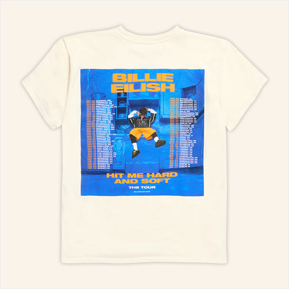 Billie Eilish Merch Hit Me Hard And Soft Tour 2025 Hit Me Hard And Soft Admat Poster T-Shirt