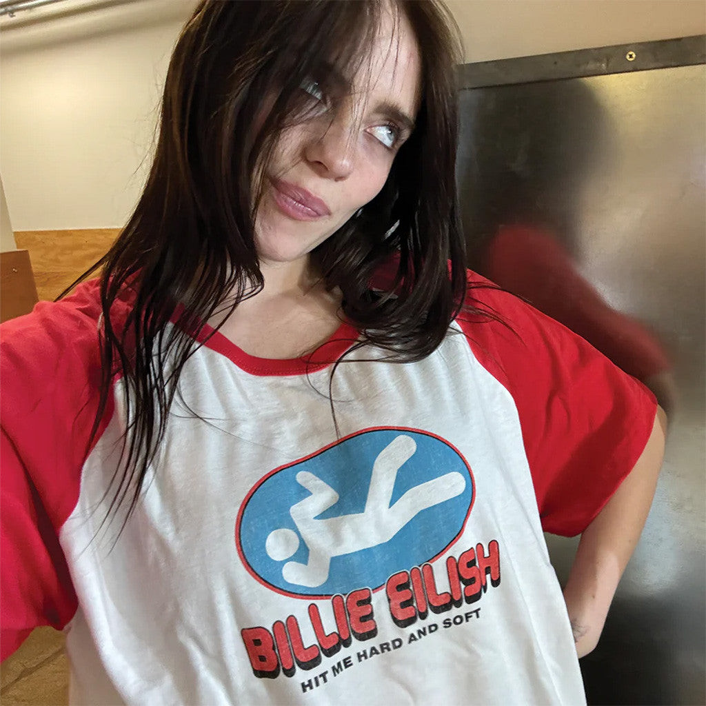 Billie Eilish Merch Hit Me Hard And Soft Tour 2025 Red And White Raglan T-Shirt Her Gifts Billie Eilish Merch Hit Me Hard And Soft Tour 2025 Red And White Raglan T-Shirt Her Gifts