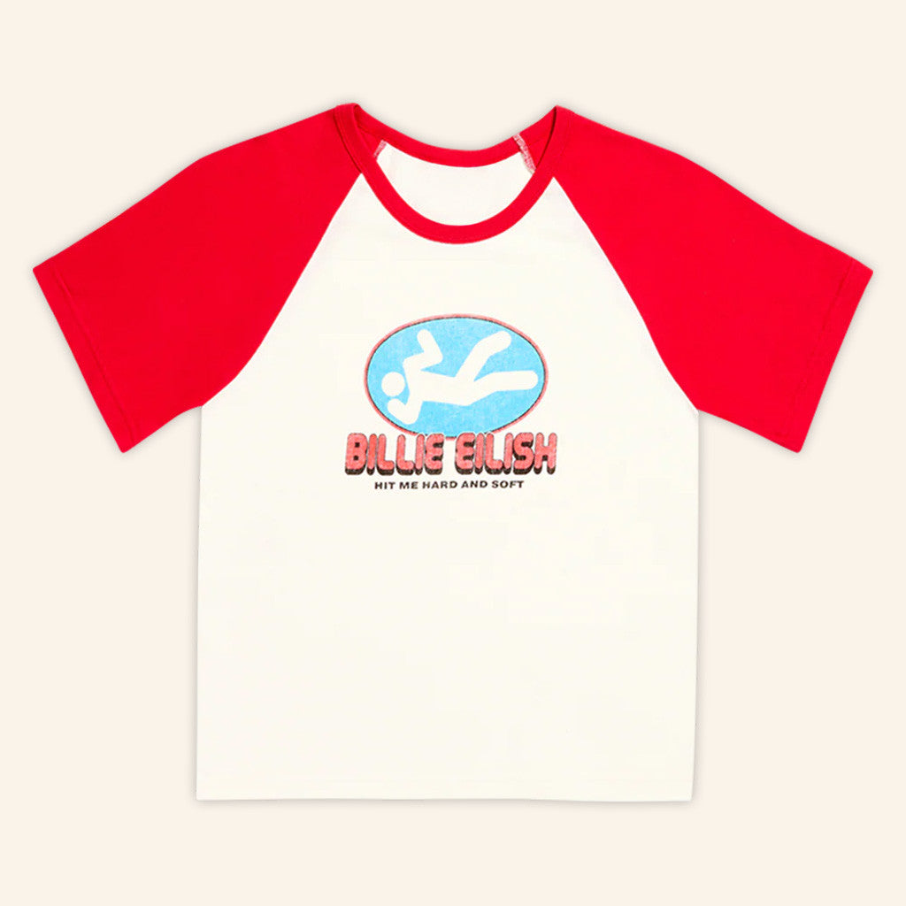 Billie Eilish Merch Hit Me Hard And Soft Tour 2025 Red And White Raglan T-Shirt Her Gifts Billie Eilish Merch Hit Me Hard And Soft Tour 2025 Red And White Raglan T-Shirt Her Gifts