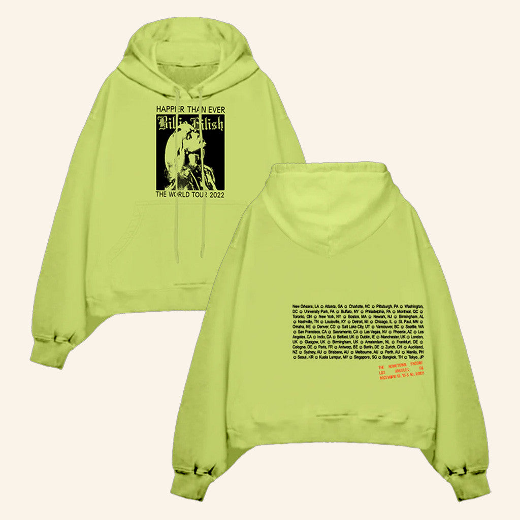 Billie Eilish Merch Homecoming Stamped Lime Hoodie Gifts For Wife Billie Eilish Merch Homecoming Stamped Lime Hoodie Gifts For Wife
