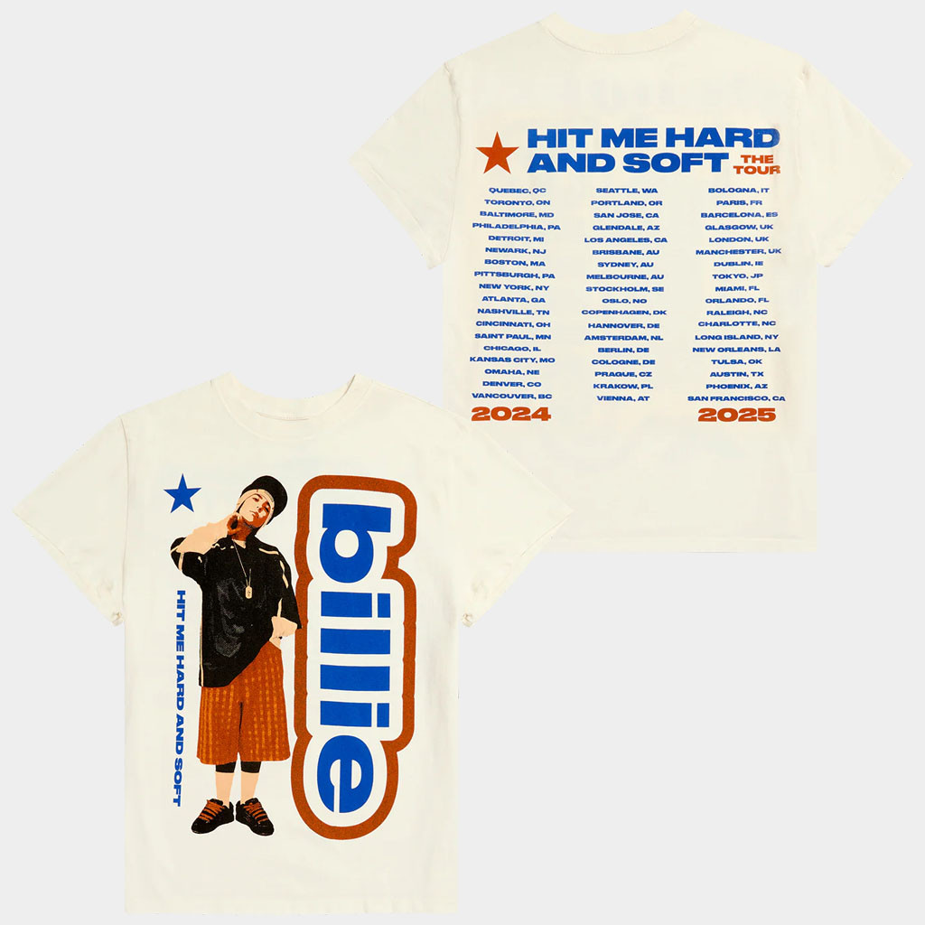 Billie Eilish Merch Lean Hit Me Hard And Soft The Tour 2026 Shirt Music Lover Gifts For Him-1