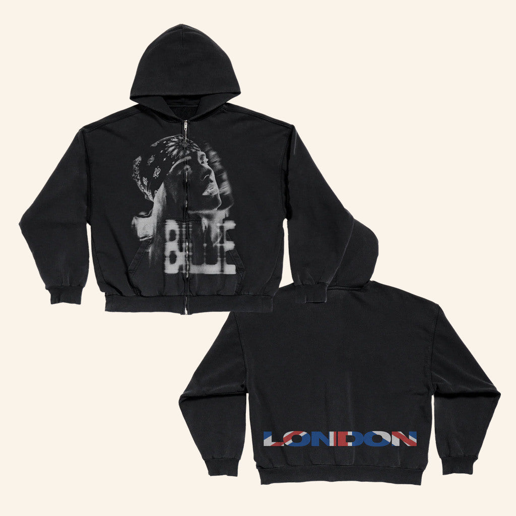 Billie Eilish Merch London Flag Zip Hoodie Gifts For Fans Billie Eilish Merch London Flag Zip Hoodie Gifts For Fans