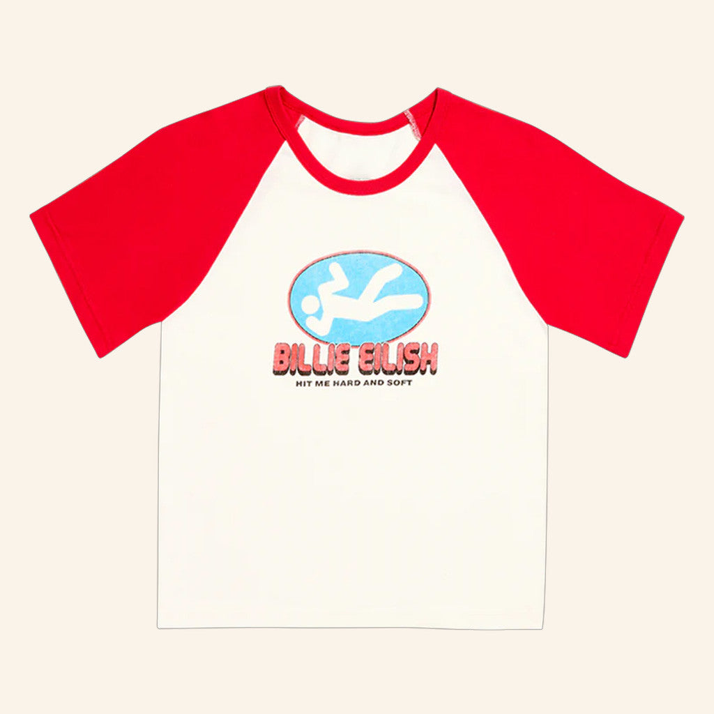 Billie Eilish Merch Red And White T-Shirt Gifts For Girlfriend