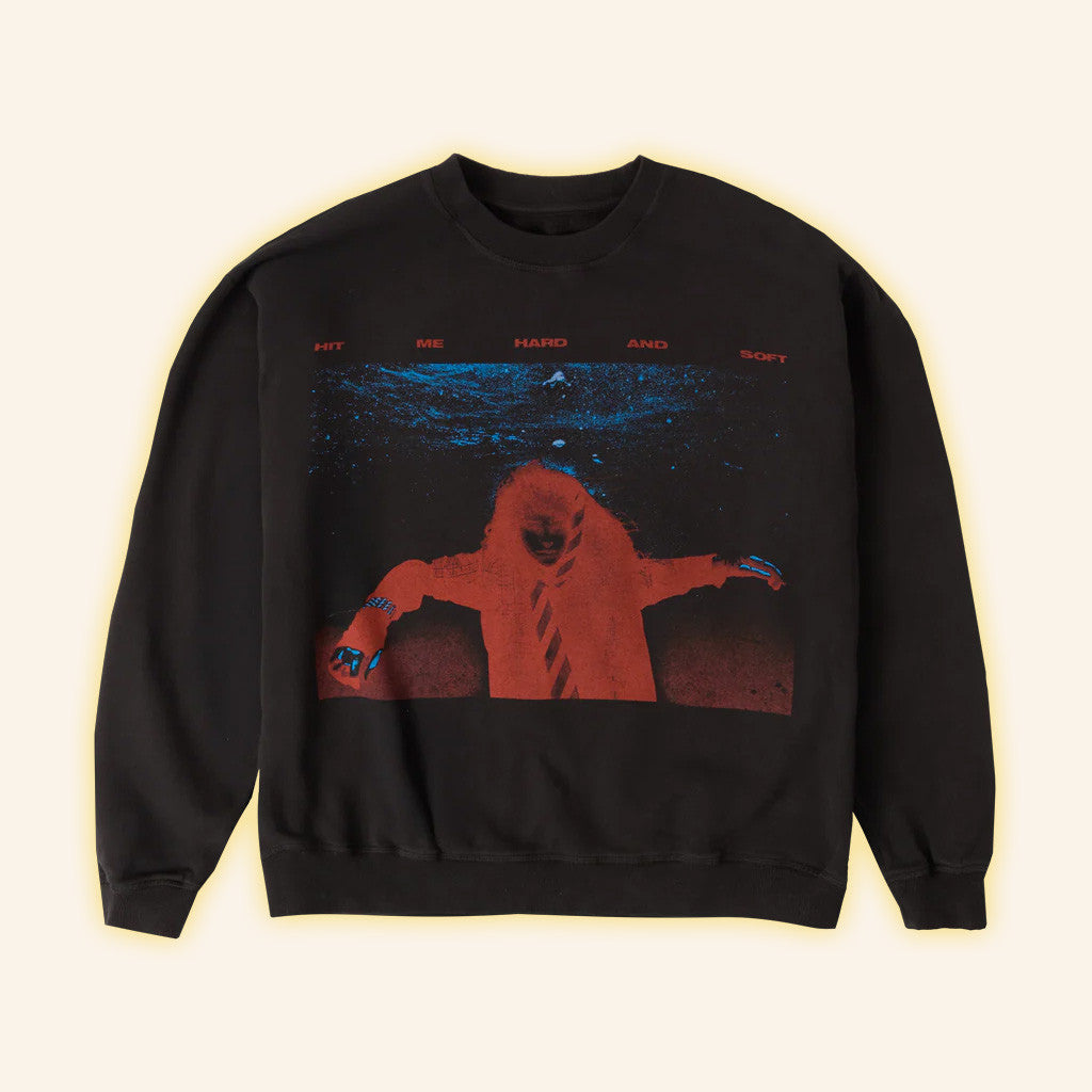 Billie Eilish Merch Sinking Black Crewneck Sweatshirt Gifts For Dudes Billie Eilish Merch Sinking Black Crewneck Sweatshirt Gifts For Dudes