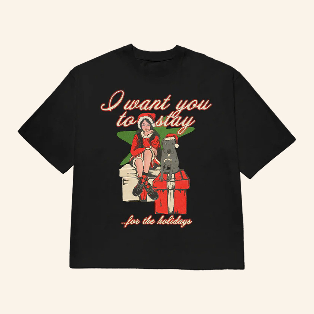 Billie Eilish Merch Stay For The Holidays T-Shirt Xmas Gifts For Girlfriend