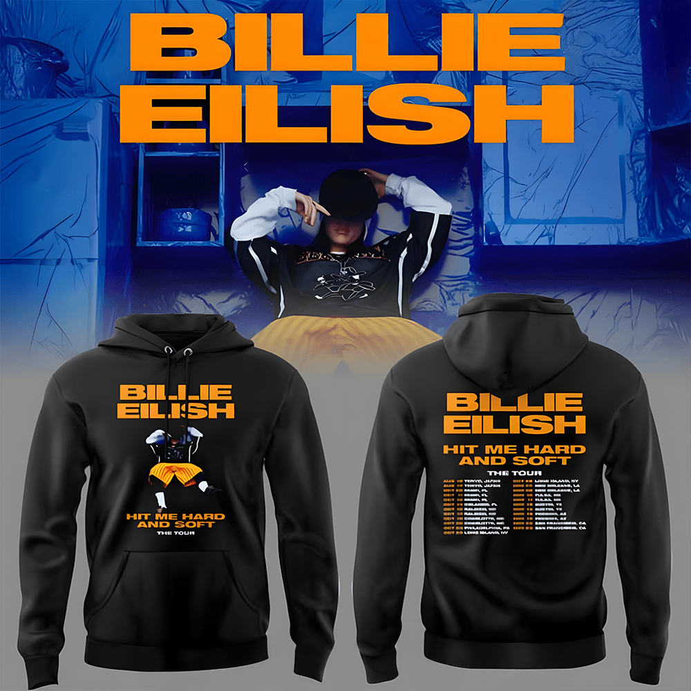 Billie Eilish Tour Music Concert 2025 Black Hoodie Gifts For Music Lovers