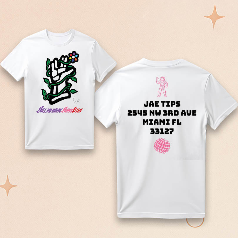 Billionaire Boys Club Merch Billionaire Boys Club x Jae Tips Flower Hands T-Shirt Gifts For Him