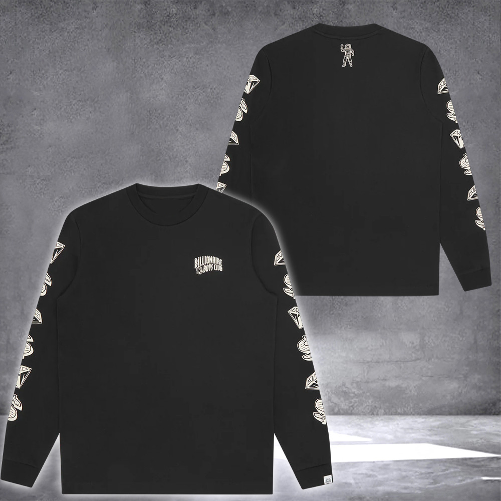 Billionaire Boys Club Merch Long Sleeve Shirt Diamonds And Dollars Astronaut Clothing