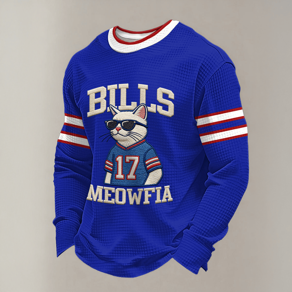 Bills Meowfia 17 Football Long Sleeve Shirt Mafia Bills Clothing Cat Gift Ideas