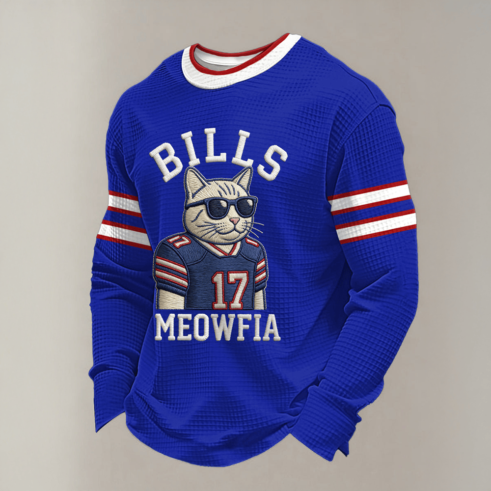 Bills Meowfia Football Long Sleeve Shirt Cat Themed Football Apparel Gift For Him