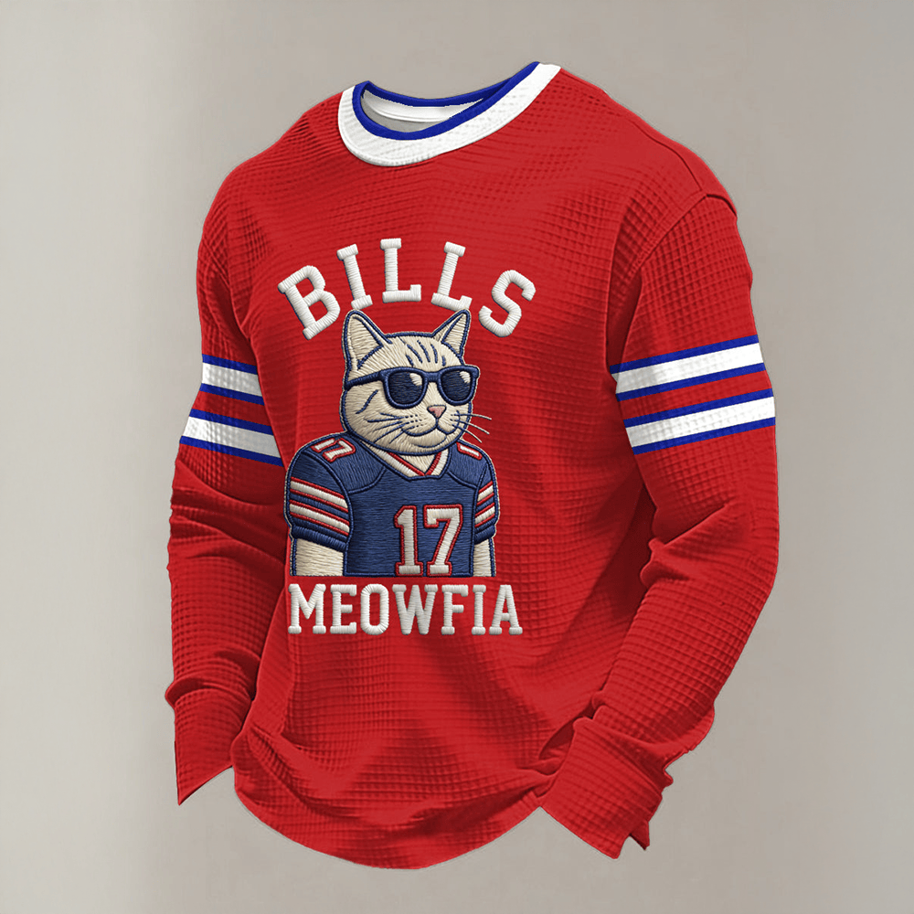 Bills Meowfia Football Long Sleeve Shirt Cat Themed Football Clothing Mafia Bills Gifts
