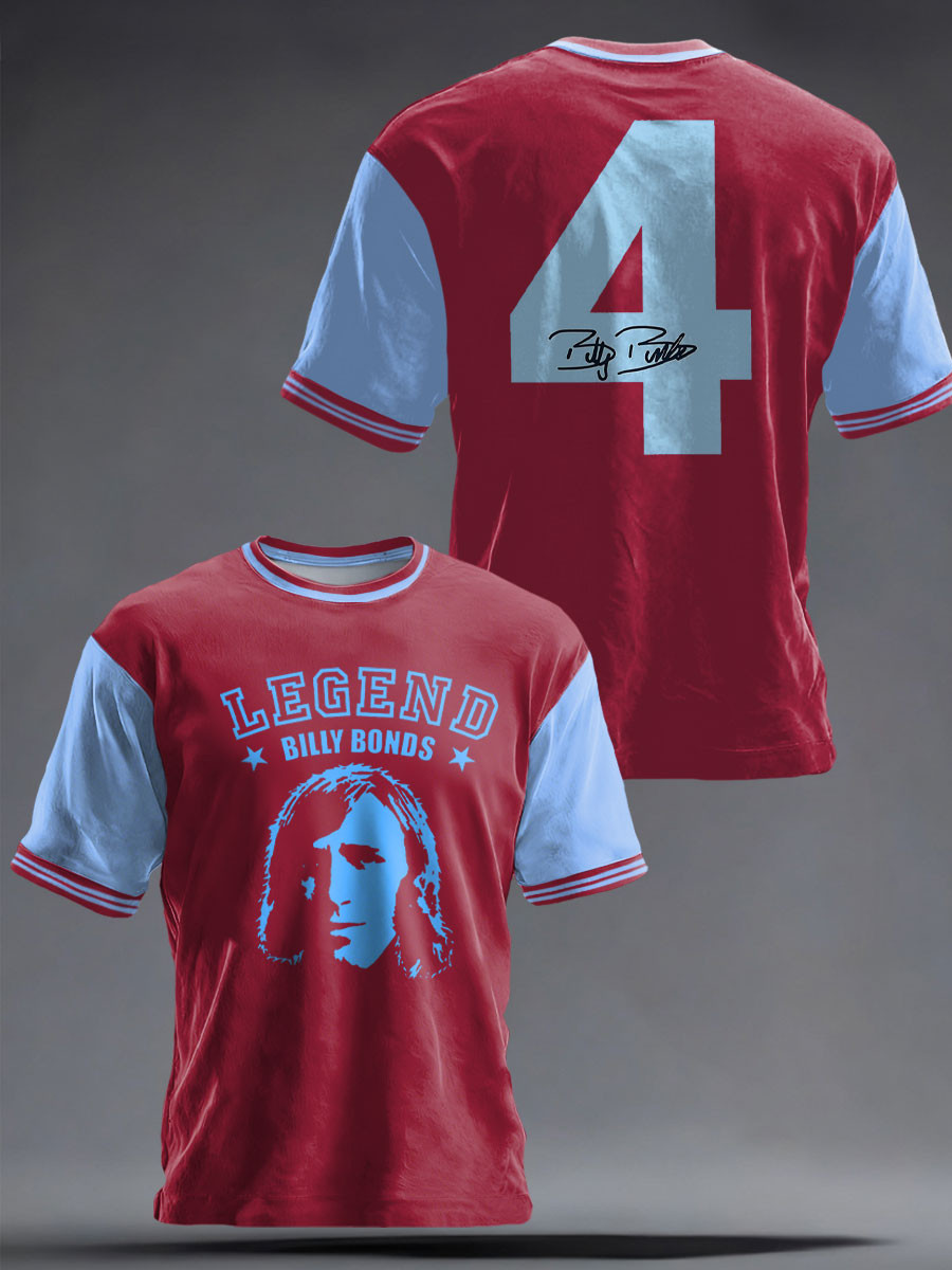 Billy Bonds Merch T-Shirt Legend Billy Bonds Portrait Football Shirt Unique Gifts For Men