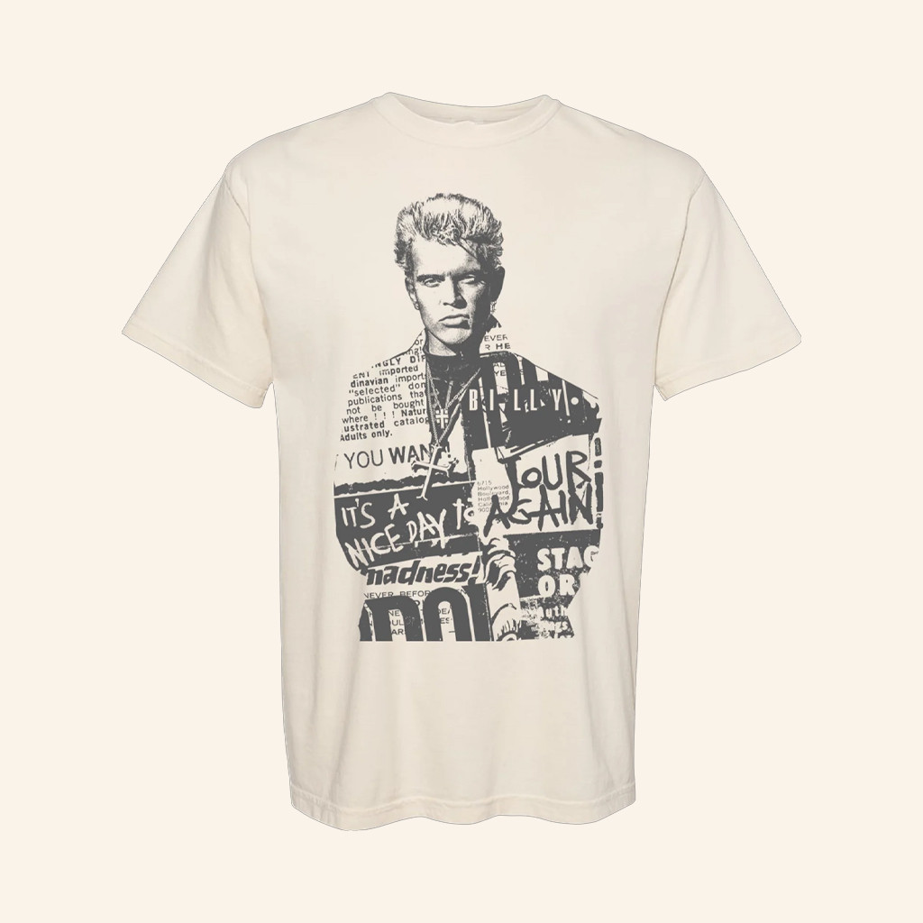 Billy Idol Merch Billy Newspaper T-Shirt Gifts For Music Enthusiasts Billy Idol Merch Billy Newspaper T-Shirt Gifts For Music Enthusiasts
