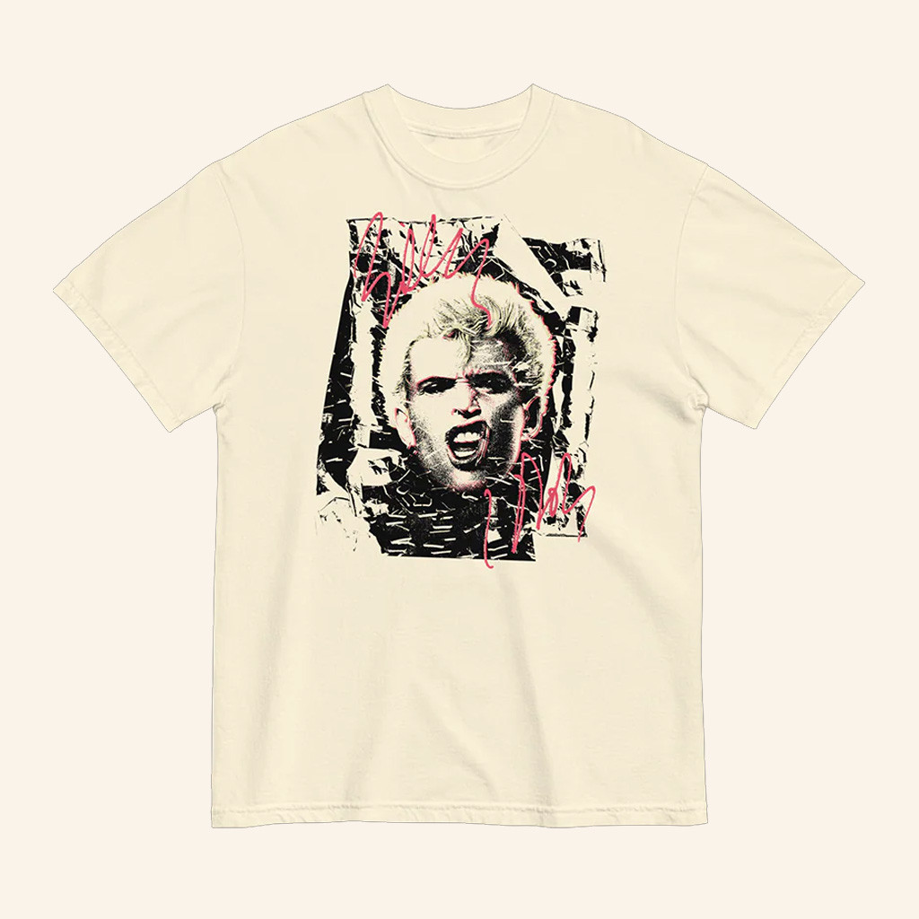 Billy Idol Merch Shattered Photo T-Shirt Christmas Presents For Music Lovers Billy Idol Merch Shattered Photo T-Shirt Christmas Presents For Music Lovers
