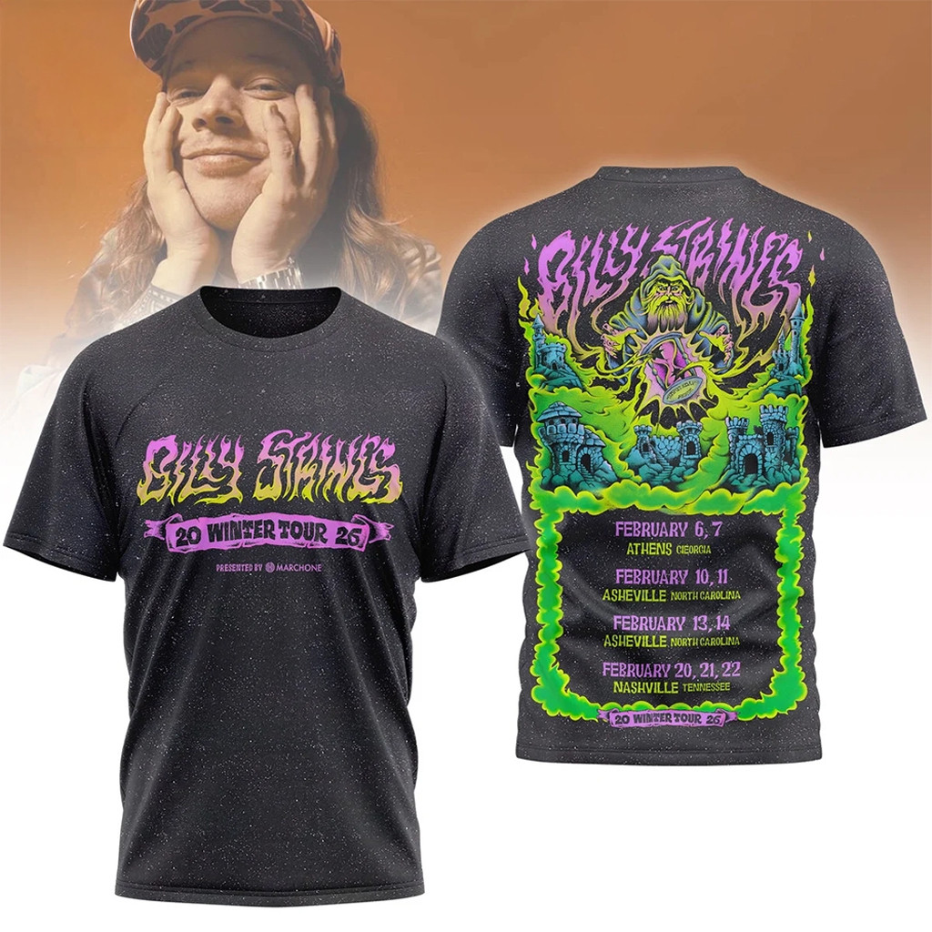 Billy Strings 2025 Winter Tour Shirt Official Style Concert Dates T-Shirt Billy Strings Merch Billy Strings 2025 Winter Tour Shirt Official Style Concert Dates T-Shirt Billy Strings Merch