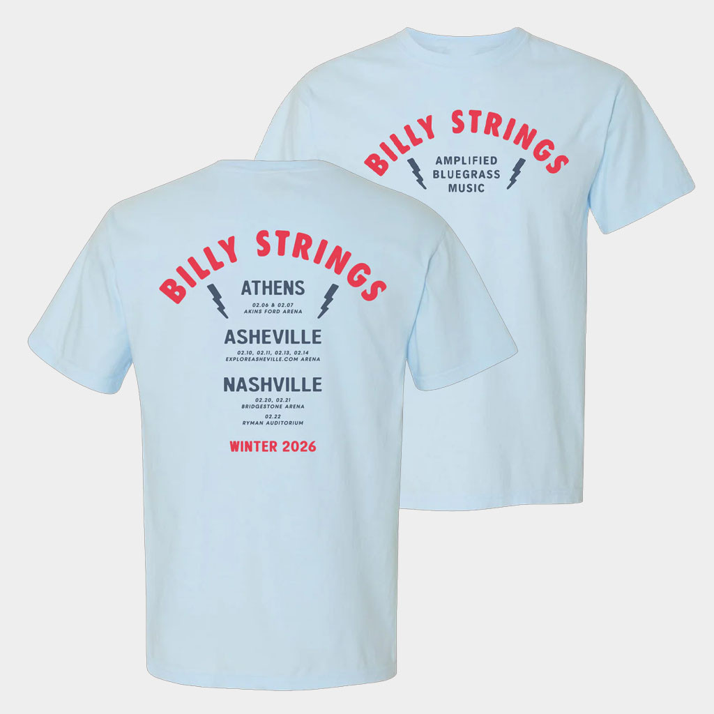 Billy Strings Merch Amplified Bluegrass T-Shirt With Dates Billy Strings Shirt Gifts For Fans-1