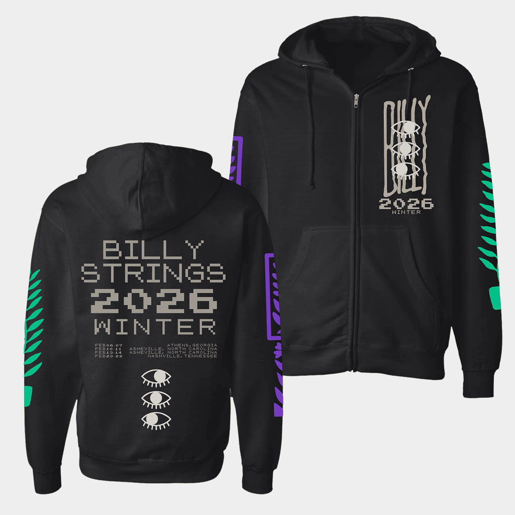 Billy Strings Merch Eyes Zip Up Hoodie With Dates Hoodie Billy Strings Gifts For Music Lovers-1
