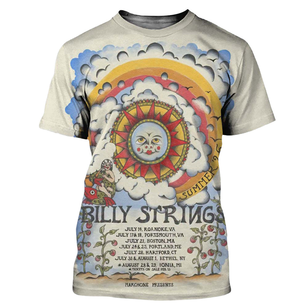 Billy Strings Summer 2026 Tour The Sun Art With Schedule Dates From July To August Shirt