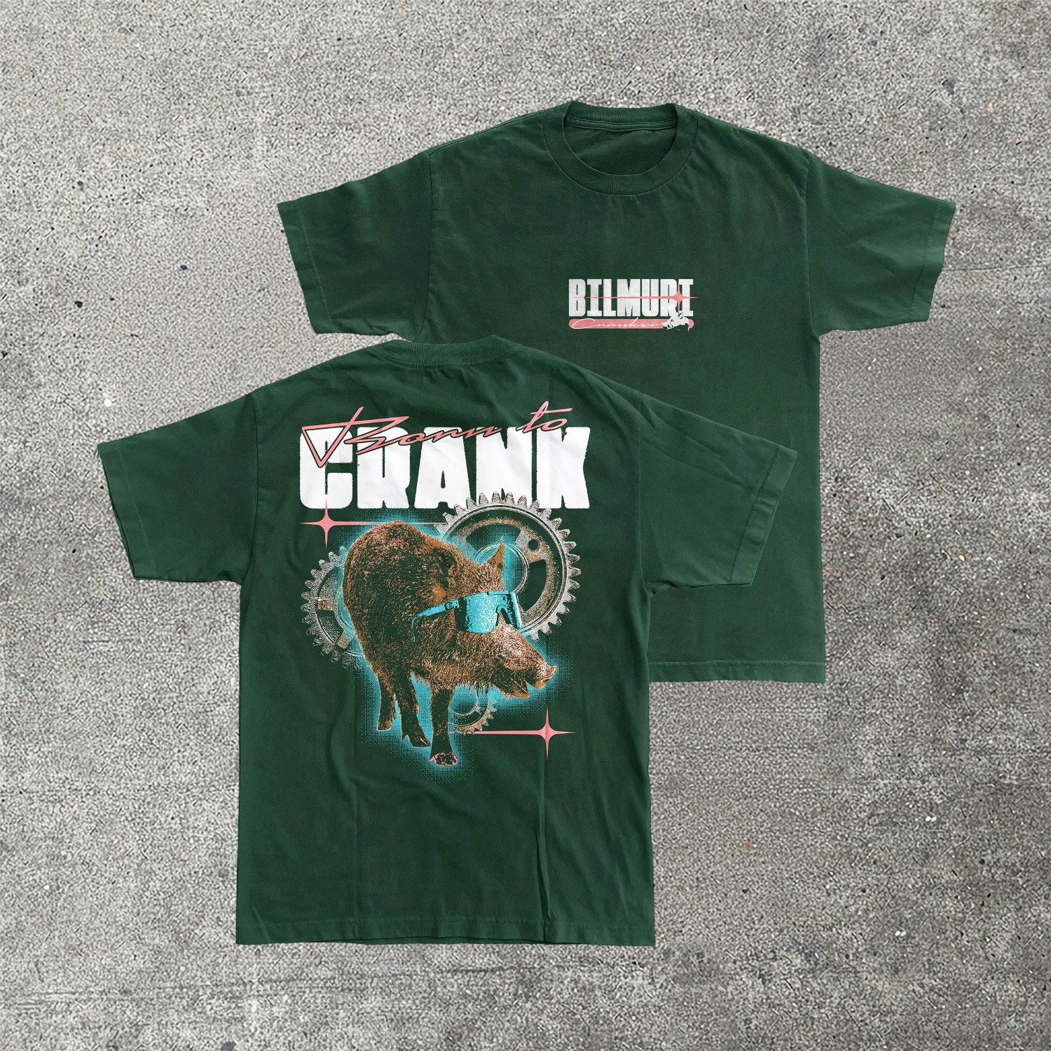 Bilmuri Born To Crank T-Shirt Wild Boar And Gear Fan Merch Best Gift For Alternative Music Fans