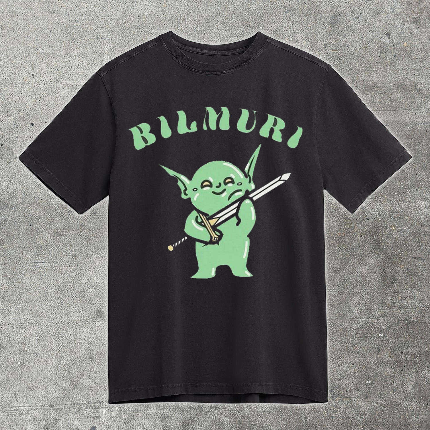 Bilmuri Goblin And Sword T-Shirt Cute Fantasy Art Fan Merch Gift For Alternative Rock Music Fans