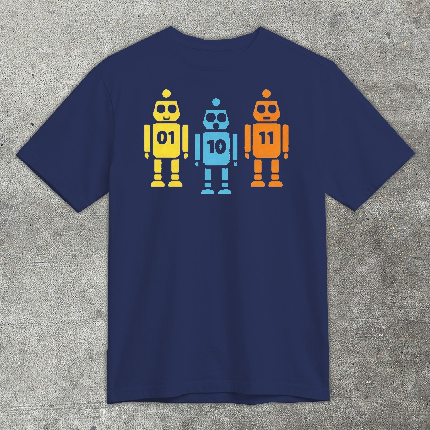 Binary Number Robot 01 10 11 T-Shirt Retro Tech Coding Geek Apparel Best Gift For Nerds And Coders