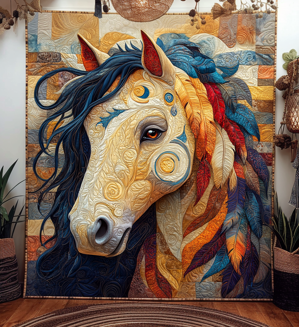 Binding Horse Quilted Blanket Horse Christmas Presents