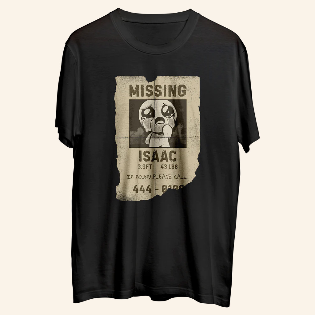 Binding Of Isaac Merch Missing Isaac T-Shirt Unique Gifts For Boyfriend