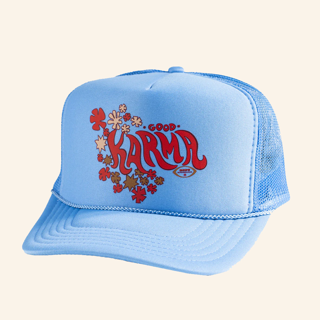 Bing Surf Merch Good Karma College Blue Trucker Hat Christmas Gift Ideas For Him Bing Surf Merch Good Karma College Blue Trucker Hat Christmas Gift Ideas For Him