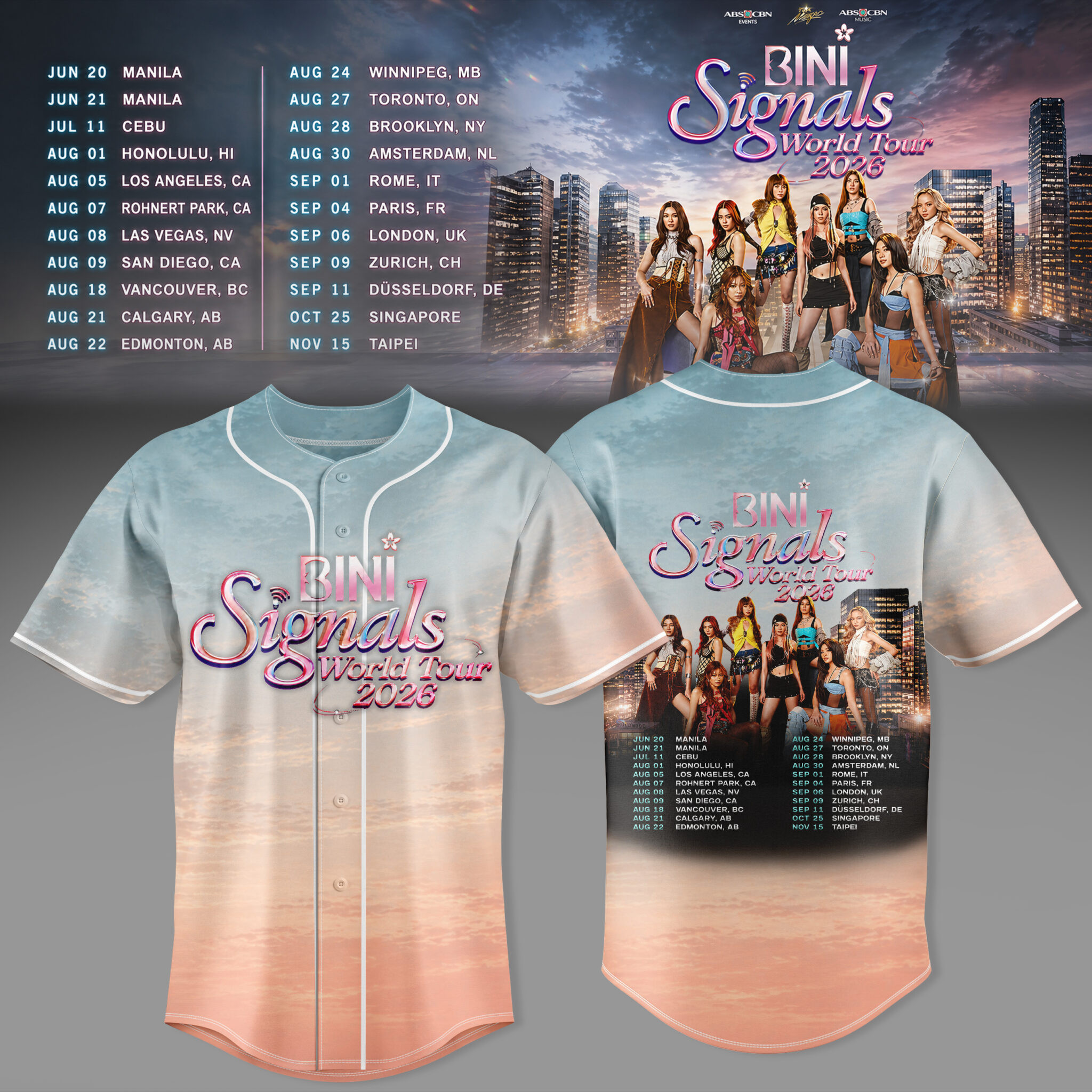 BINI Signals World Tour 2026 Merch BINI Tour Dates 2026 Jersey Music Lover Gift Ideas