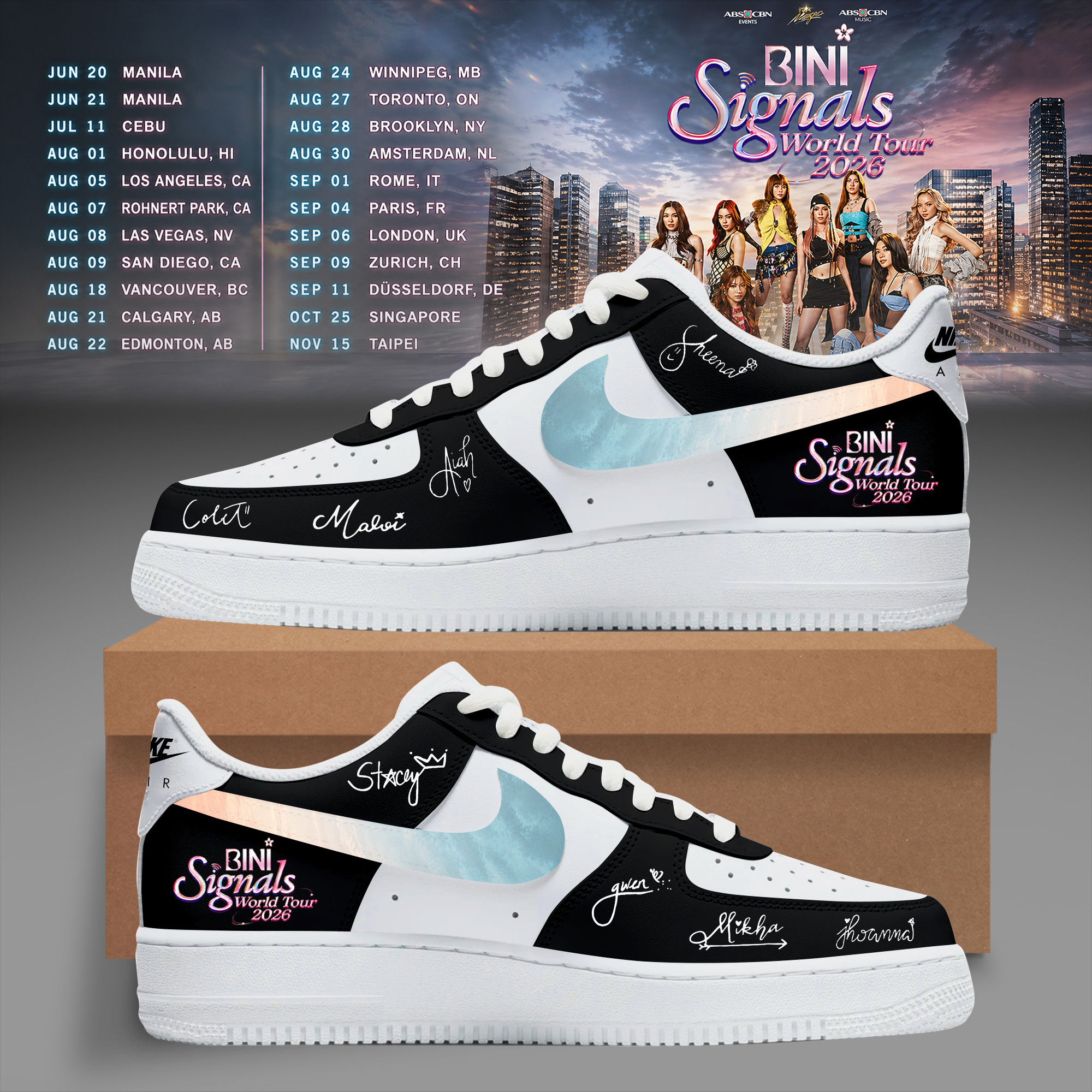 BINI Signals World Tour 2026 Signature Sneakers BINI 2026 Tour Clothing Best Gift For Music Lovers